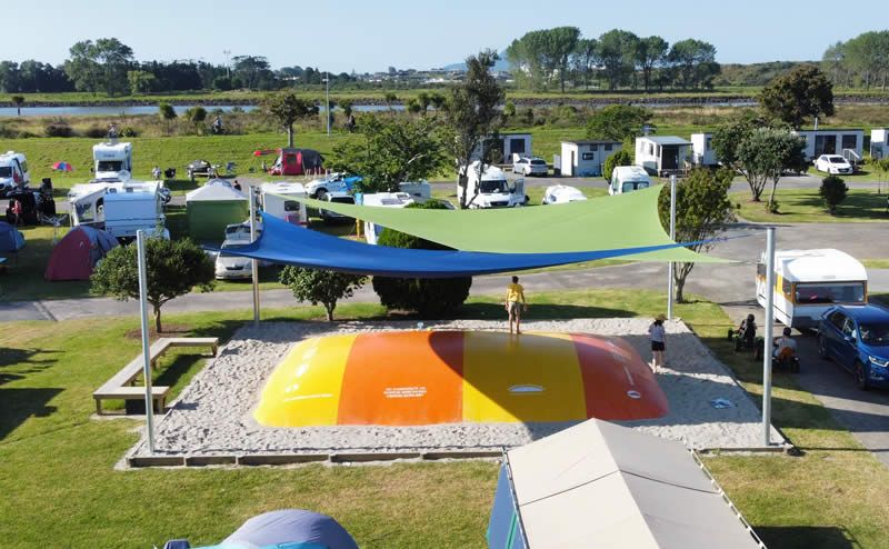 Aerial view of the jumping pillow